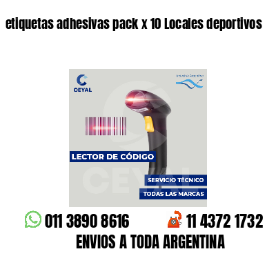 etiquetas adhesivas pack x 10 Locales deportivos