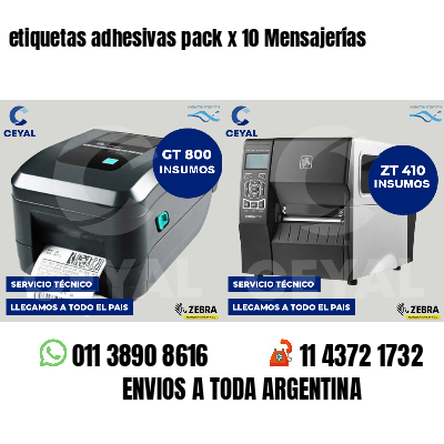 etiquetas adhesivas pack x 10 Mensajerías