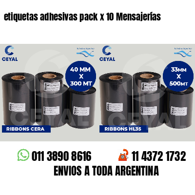 etiquetas adhesivas pack x 10 Mensajerías