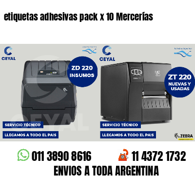 etiquetas adhesivas pack x 10 Mercerías