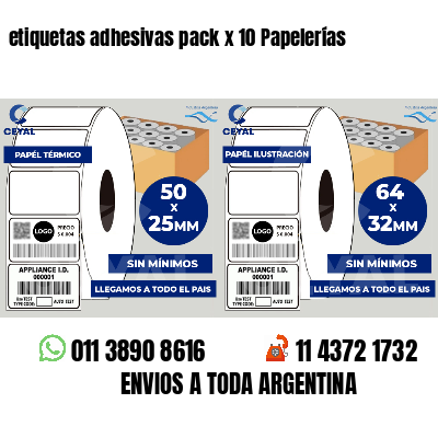etiquetas adhesivas pack x 10 Papelerías