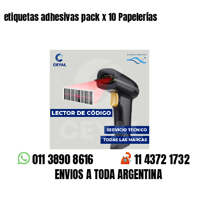 etiquetas adhesivas pack x 10 Papelerías