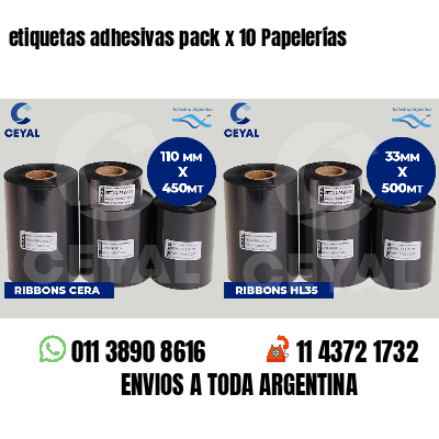etiquetas adhesivas pack x 10 Papelerías