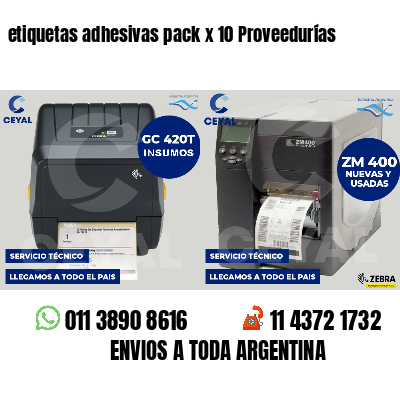 etiquetas adhesivas pack x 10 Proveedurías