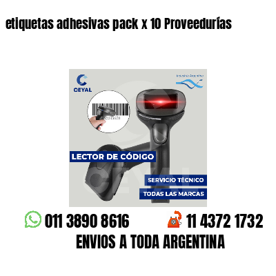 etiquetas adhesivas pack x 10 Proveedurías