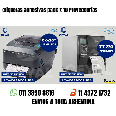 etiquetas adhesivas pack x 10 Proveedurías