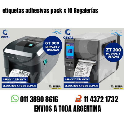 etiquetas adhesivas pack x 10 Regalerías