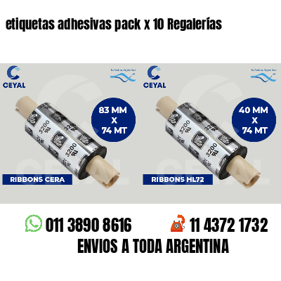 etiquetas adhesivas pack x 10 Regalerías