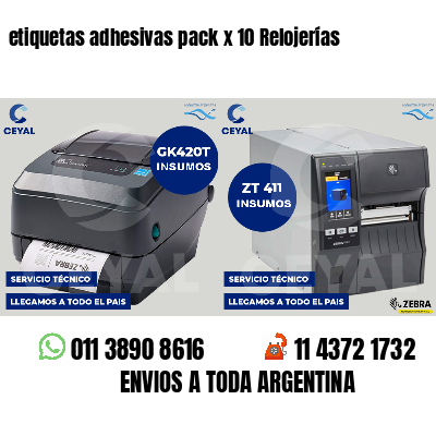 etiquetas adhesivas pack x 10 Relojerías
