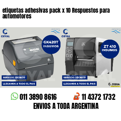 etiquetas adhesivas pack x 10 Respuestos para automotores