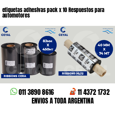 etiquetas adhesivas pack x 10 Respuestos para automotores