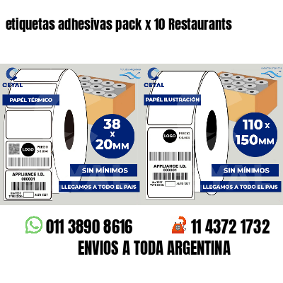 etiquetas adhesivas pack x 10 Restaurants