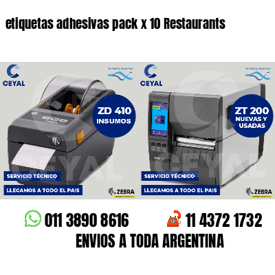etiquetas adhesivas pack x 10 Restaurants