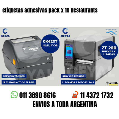 etiquetas adhesivas pack x 10 Restaurants