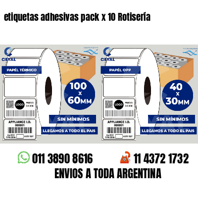 etiquetas adhesivas pack x 10 Rotisería