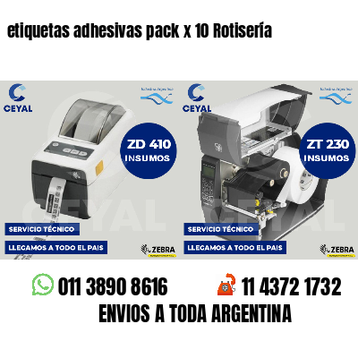 etiquetas adhesivas pack x 10 Rotisería