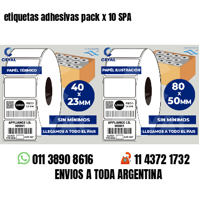 etiquetas adhesivas pack x 10 SPA