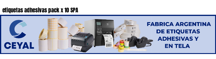 etiquetas adhesivas pack x 10 SPA
