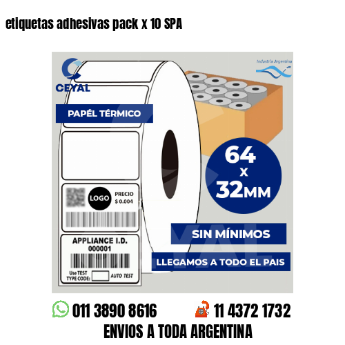 etiquetas adhesivas pack x 10 SPA