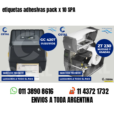 etiquetas adhesivas pack x 10 SPA