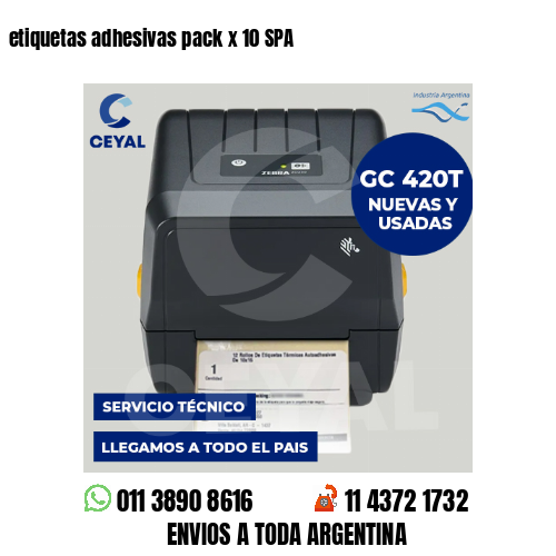 etiquetas adhesivas pack x 10 SPA