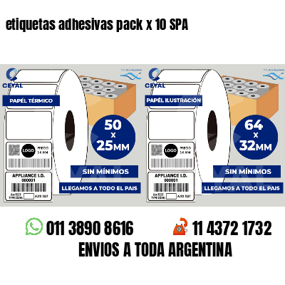 etiquetas adhesivas pack x 10 SPA
