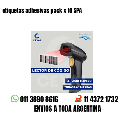 etiquetas adhesivas pack x 10 SPA