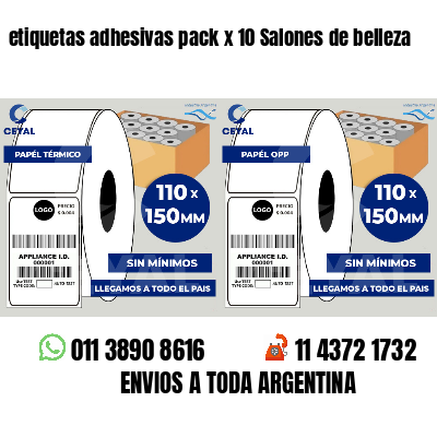etiquetas adhesivas pack x 10 Salones de belleza