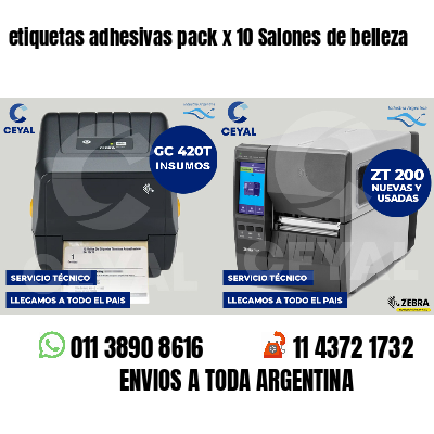 etiquetas adhesivas pack x 10 Salones de belleza