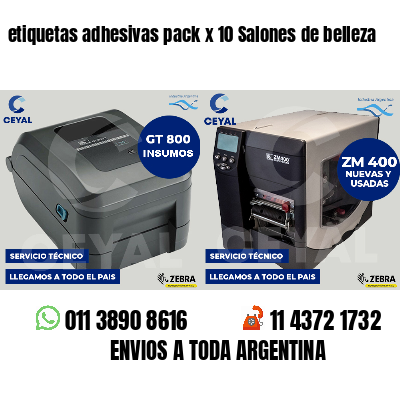 etiquetas adhesivas pack x 10 Salones de belleza