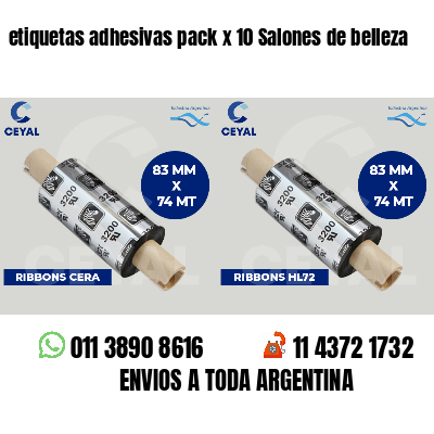 etiquetas adhesivas pack x 10 Salones de belleza