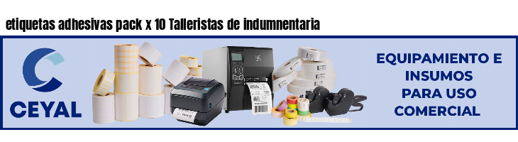 etiquetas adhesivas pack x 10 Talleristas de indumnentaria