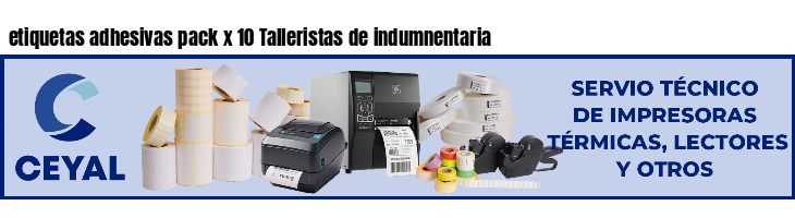 etiquetas adhesivas pack x 10 Talleristas de indumnentaria