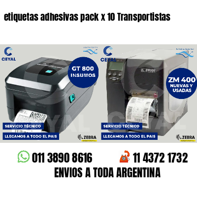 etiquetas adhesivas pack x 10 Transportistas