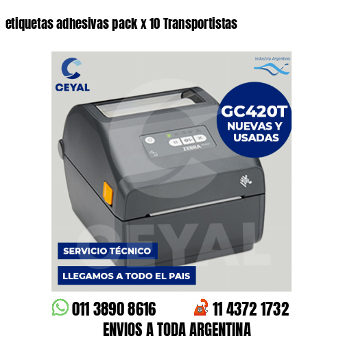 etiquetas adhesivas pack x 10 Transportistas