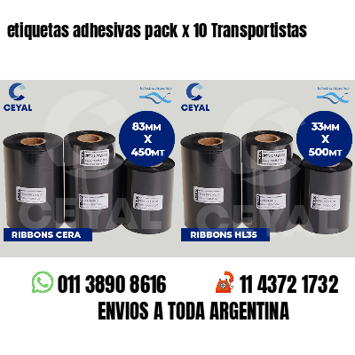 etiquetas adhesivas pack x 10 Transportistas