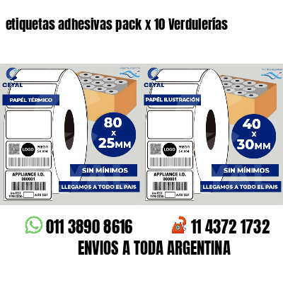 etiquetas adhesivas pack x 10 Verdulerías