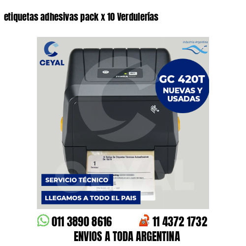 etiquetas adhesivas pack x 10 Verdulerías