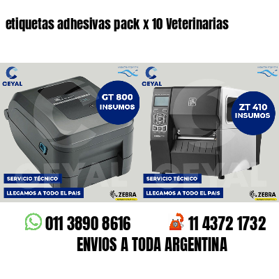 etiquetas adhesivas pack x 10 Veterinarias