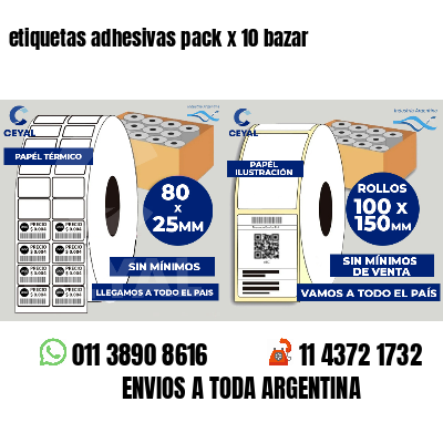 etiquetas adhesivas pack x 10 bazar