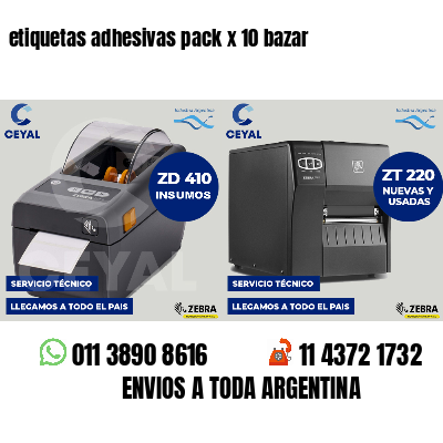 etiquetas adhesivas pack x 10 bazar