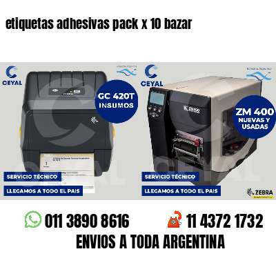 etiquetas adhesivas pack x 10 bazar