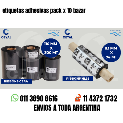 etiquetas adhesivas pack x 10 bazar