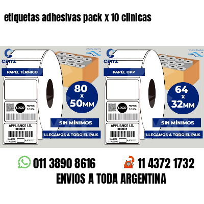 etiquetas adhesivas pack x 10 clinicas