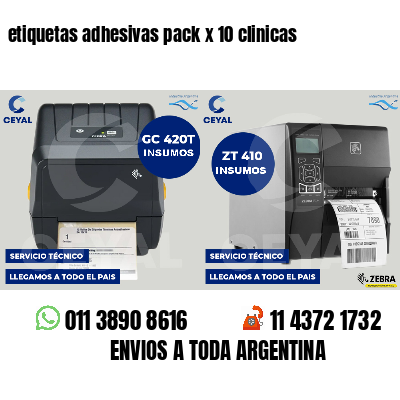 etiquetas adhesivas pack x 10 clinicas