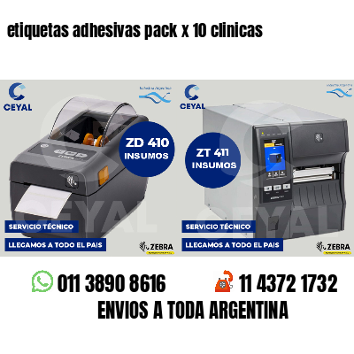 etiquetas adhesivas pack x 10 clinicas