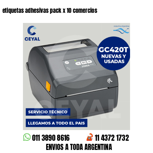 etiquetas adhesivas pack x 10 comercios