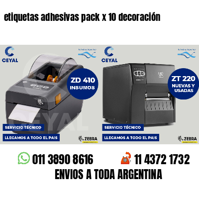 etiquetas adhesivas pack x 10 decoración