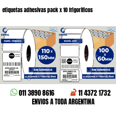 etiquetas adhesivas pack x 10 frigorificos