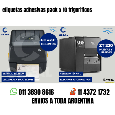 etiquetas adhesivas pack x 10 frigorificos